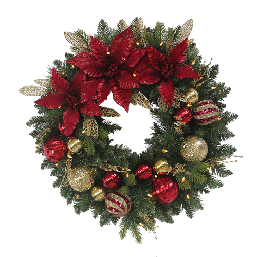 Brighton Pre-Decorated Wreath Pre-Lit 60cm / 26inches