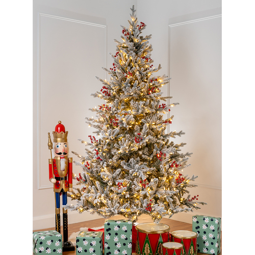 Alaskan Winter Flocked Pine 8.5ft Pre-Lit Christmas Tree