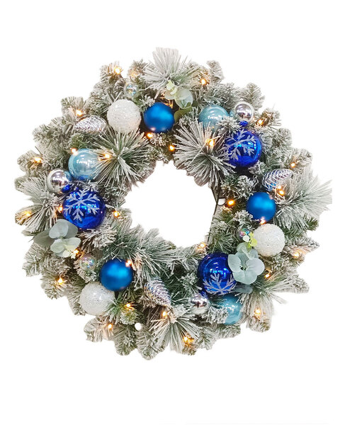 Winter Grace Predecorated Wreath - Pre-Lit - 60cm / 26inch