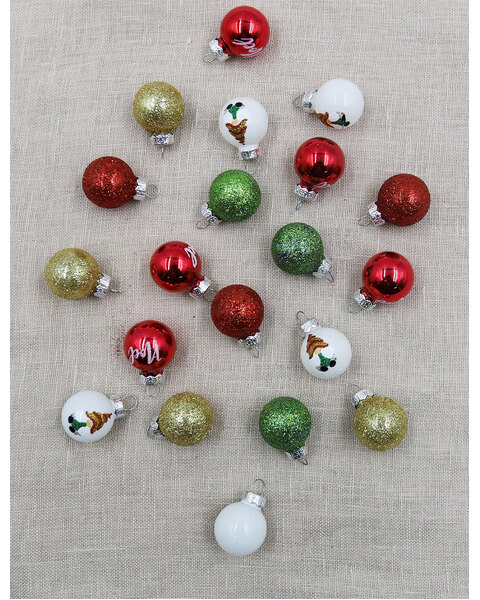 25mm Glass Christmas Modern Baubles 20 Pack