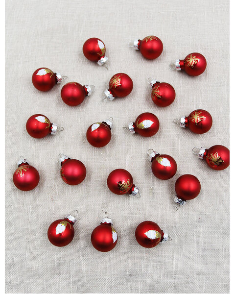 25mm RED Glass Christmas Baubles 20 Pack