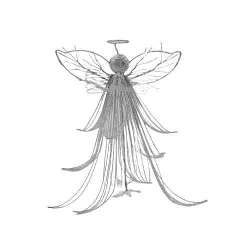 SILVER Glitter Angel 200mm