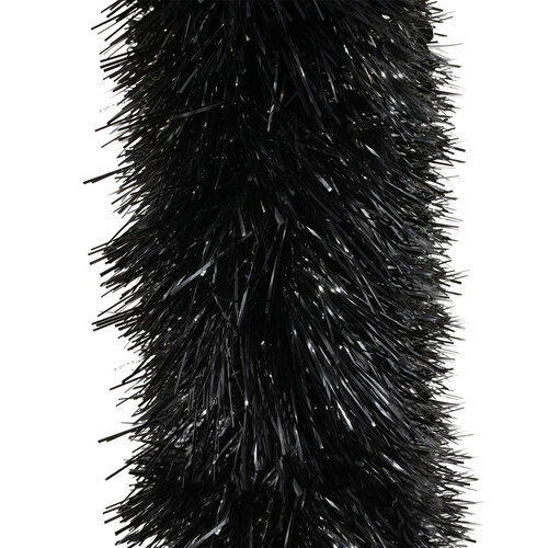 50m BLACK Christmas Tinsel 200mm wide