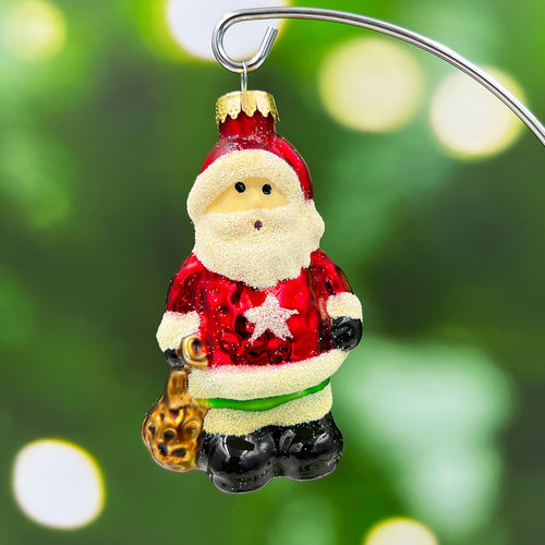 Single Figure Christmas Santa With Bag Hanging Decoration 100mm