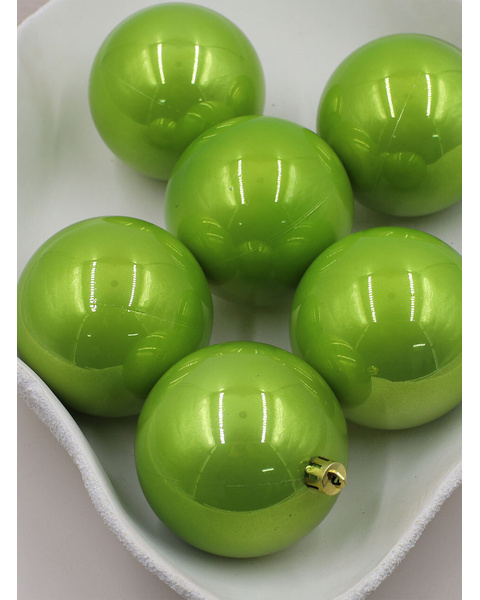 APPLE GREEN 200mm Christmas Bauble 4 Pack
