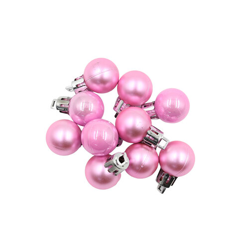 Baby Pink 20mm Christmas Baubles Pearl Matt 30 Pack