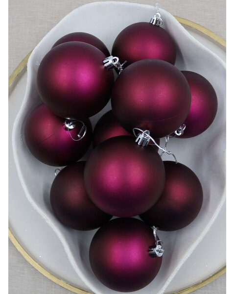 Burgundy Christmas Baubles 60mm Matt 24 and 48 Packs