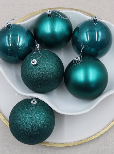 Dark Teal Christmas Baubles 100mm 24 Baubles