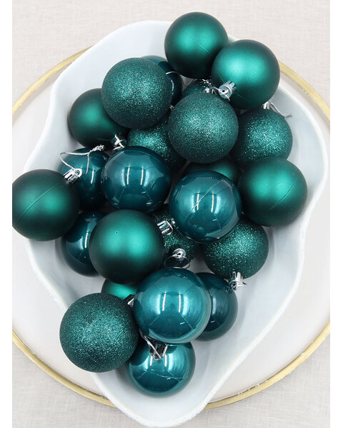 Dark Teal Christmas Baubles 70mm