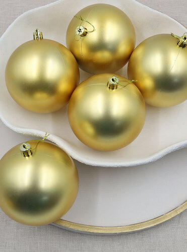 Gold 100mm Christmas Baubles 24 Matt