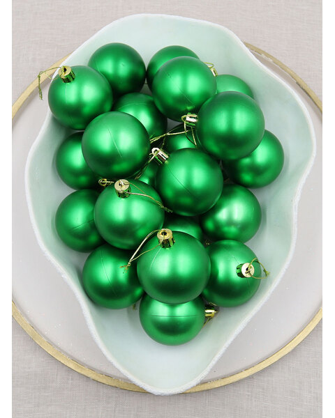 Green Christmas Baubles 60mm Matt 24 and 48 Pack
