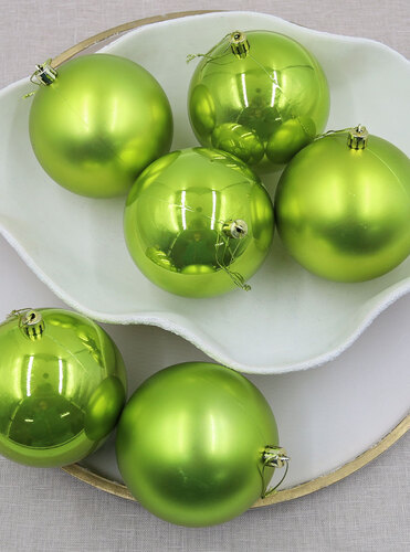 APPLE GREEN Christmas Baubles Pearl Matt 100mm