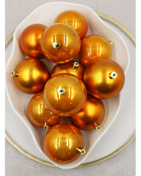 Orange Christmas Baubles 60mm 24 & 48 Packs Pearl Matt