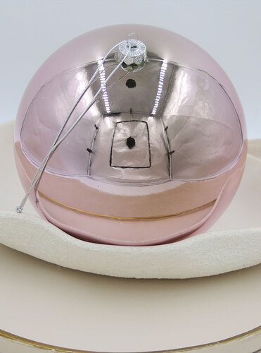 Rose Gold Christmas Baubles Gloss 200mm 4 Pack