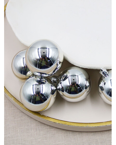 Christmas Baubles 60mm SILVER Gloss Packs