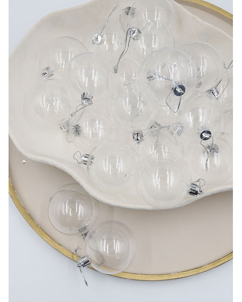 Clear Transparent Christmas Baubles 60mm 24 Pack
