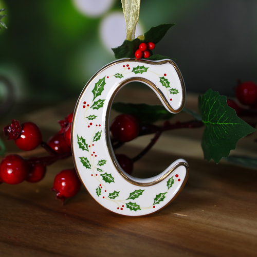 "C" Ceramic Christmas Letter
