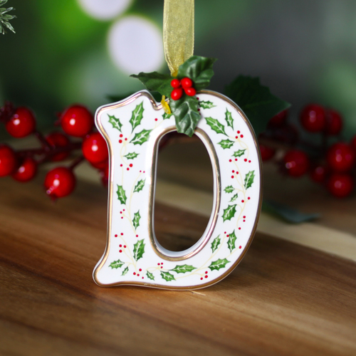 "D" Ceramic Christmas Letter