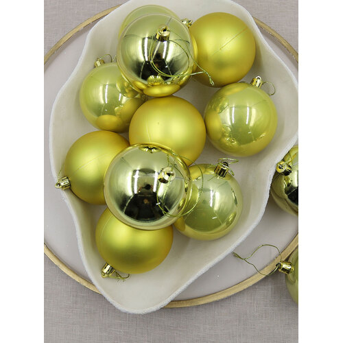 CHAMPAGNE GOLD 80mm Christmas Baubles