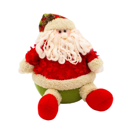 Red White & Green Sitting Santa