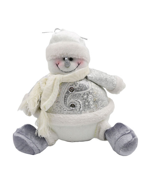 White Sitting Snowman