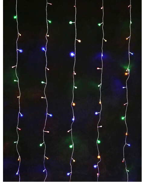 160 Multicolour Led SOLAR Curtain Light 2Mx2M