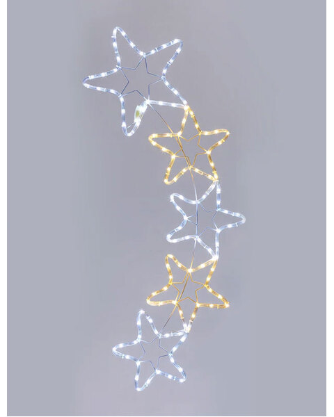 WARM WHITE & WHITE Christmas Motif 5 Stars