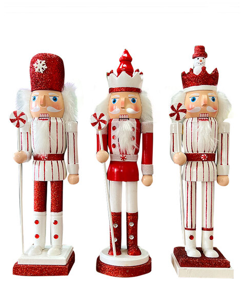 The Candy Striped Guards 3 Nutcrackers 38cm