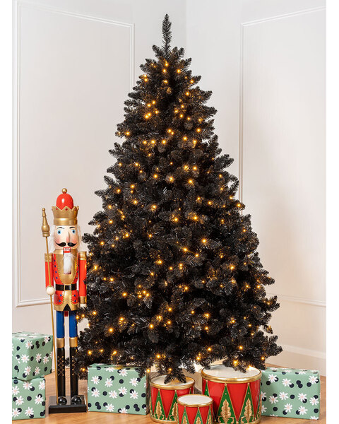 BAVARIAN Black Fir 6ft Pre-Lit Christmas Tree Warm White