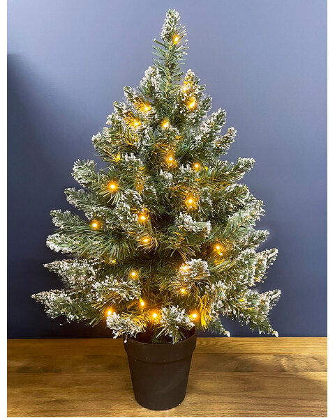 Bavarian Snow Tipped 3FT /90cm Pre Lit Christmas Tree