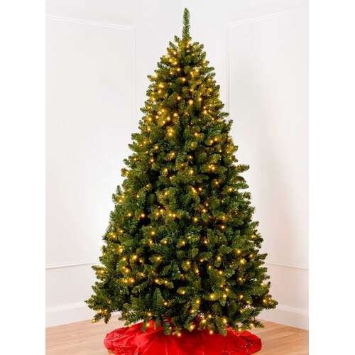 BAVARIAN Green Fir 7ft Pre Lit Christmas Tree