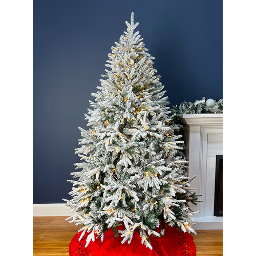 Winter Deluxe Flocked 8ft/2.4m Pre-Lit Christmas Tree