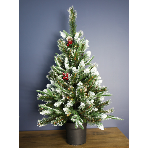 Snowy Mountains Potted Pine 3f t/90cm Pre-Lit Christmas Tree