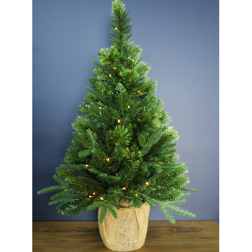 3ft/90cm NEW HAMPSHIRE Green Pre-Lit Christmas Tree