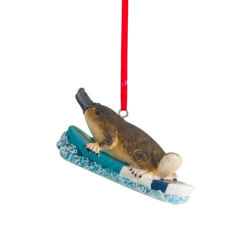 80mm Surfing Platypus Hanging Decoration