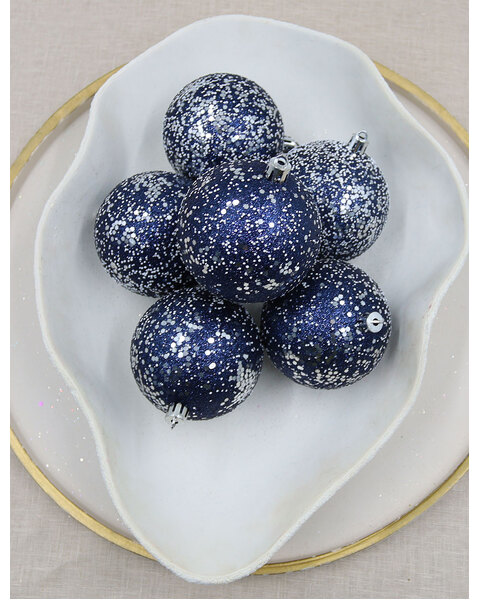 Midnight Sparkle baubles 6pk