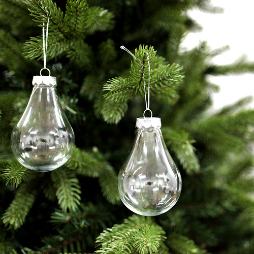 DIY CLEAR BULB SHAPED Christmas Baubles Packs