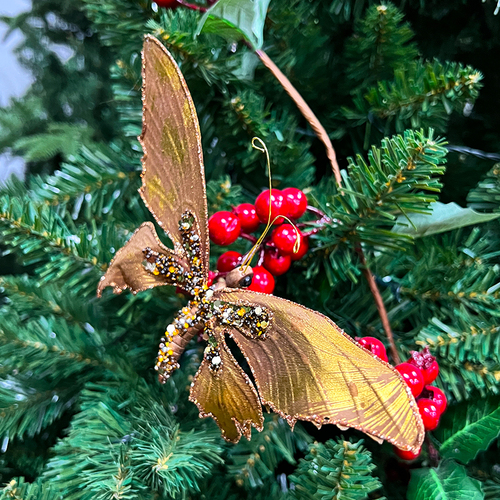 Diamond Butterfly Clip Metalic Bronze 17.5CM