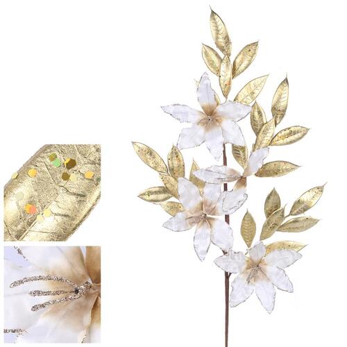 Ivory Agnollia With Gold Leaf Pick 80cm