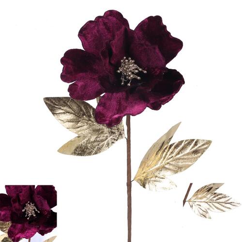 Burgundy Velour Flower Pick 60cm