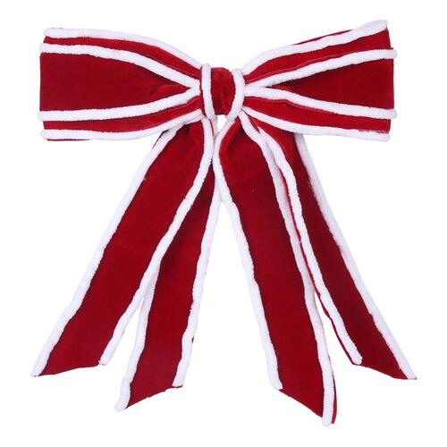 Red and White Velvet Bow 30cm