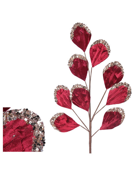 Burgundy Velvet Leaf Pick 70cm