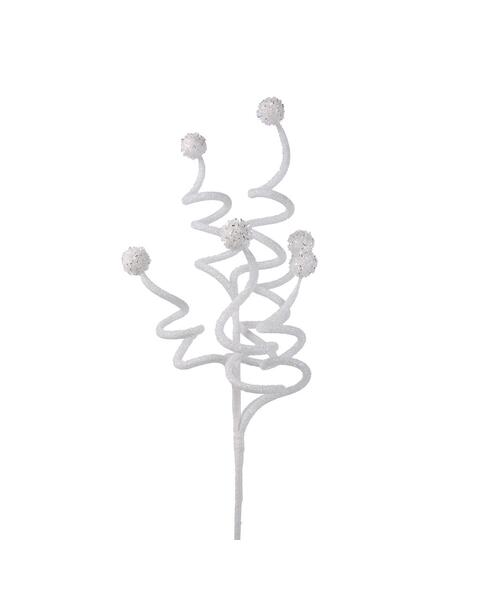 White Glitter Ball Swirl Pick 75cm