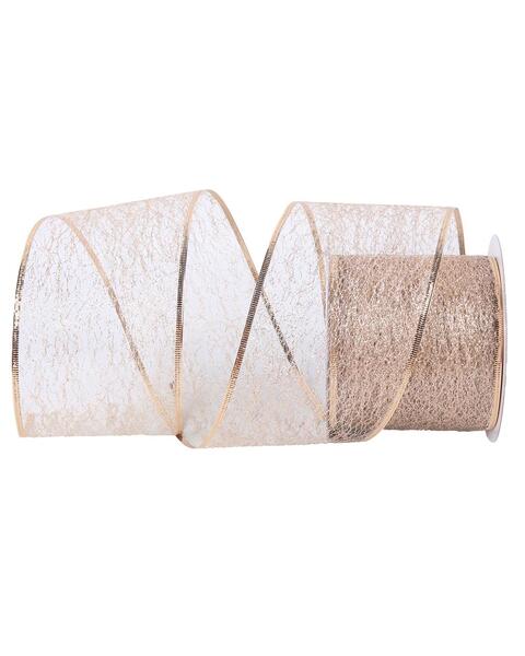 Champagne Mesh Ribbon 10m Long