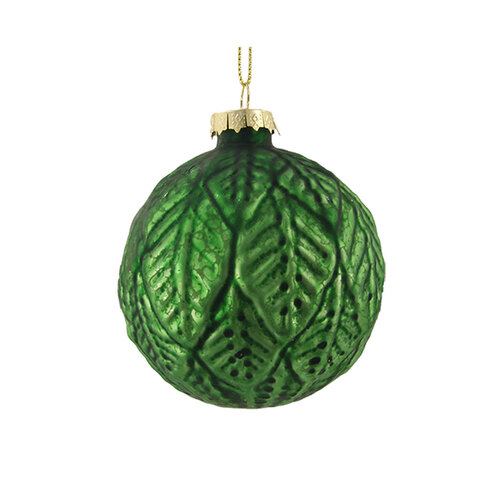 Christmas Antique Emerald Glass Baubles 80mm