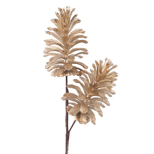Champagne Gold Pinecone Stem Pick 56cm