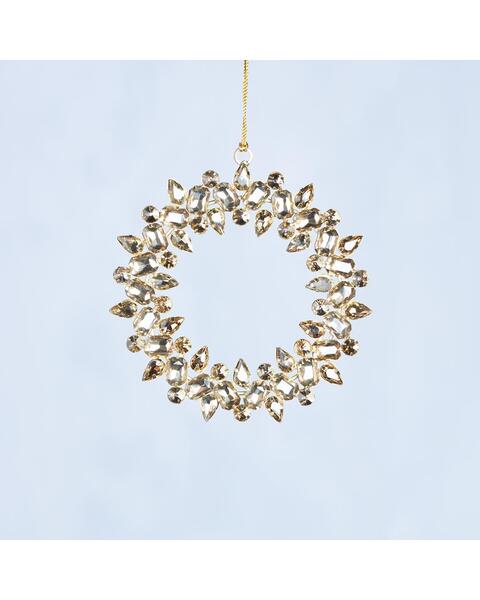 Amber Glass Wreath Tree Decoration 13CM